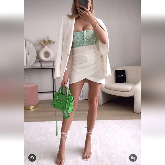 ZARA * BLAZER WHITE Size L tuxedo - Picture 6 of 16